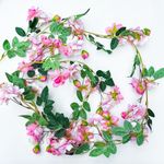 Special You Artificial Pink Rose vines for wedding decoration 5ft Rose Vine Garland Outdoor Wall Decoration, Hanging Plants for Balcony, Aesthetic Home decoration, Artificial garland for decoration.