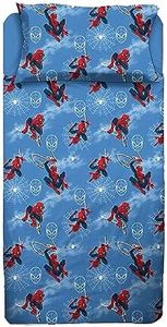 Spiderman, Single Bed Sheet, Bed Set, Top Sheet, Fitted Sheet, Pillowcase, Blue, Marvel, Disney, 100% Cotton, Official Product