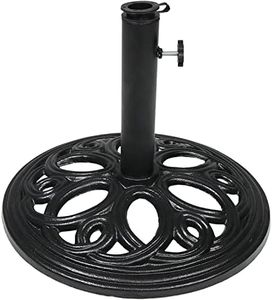 Sunnydaze Cast Iron Patio Umbrella Base Stand - Black - 18-Inch Diameter