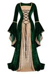 Haorugut Renaissance Dress Women Medieval Dress Renaissance Costumes for Women Fairy, 6503 Green, Large