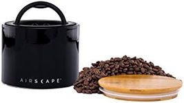 AirScape Planetary Design Ceramic Coffee Storage Canister Patented Airtight Lid Preserve Food Freshness Bamboo (Small Black)
