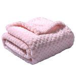 Adore Home Baby Fleece Blanket Ultra Soft Honeycomb Waffle Newborn Gift 60x90cm For Cot Moses Basket Pram, Pink