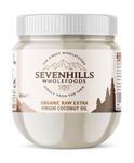 Sevenhills Wholefoods 500ml Organic Extra Virgin Raw Coconut Oil (Cold-Pressed), Recyclable Plastic Tub, Cooking, Baking, Skin Moisturiser & Hair Conditioner