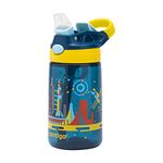 Contigo Gizmo Flip Autospout Kids Water Bottle with Flip Straw, BPA Drinks Bottle for Children, Leakproof Flask, Ideal for School and Sports, 420 ml, Nautical Blue with Space