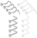 D.Bella Silver Nose Studs, 16pcs 20