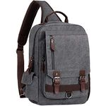 WOWBOX Sling Bag for Men Women Sling Backpack Laptop Shoulder Bag Cross Body Messenger Bag 13.3" 15.6" Laptop Tablet Black, Grey-15.6", 15.6", Durable,sturdy