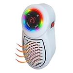 Portable Mini Electric Fan Heater | Small Plug In Heater For Home, Office Space Or Travelling | Low Energy, Efficient, Costs Pennies To Run, Heats Room fast | Includes Remote Control | White | Single