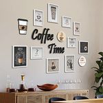 RANDOM Photo Frame For Wall Set of 10 3D Collage photo frames with COFFEE TIME Plaque For Home Decoration, Wall Decor (8"X10"=5pcs,6"x8"=5pcs)