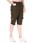 UZARUS Womens Cargo Capri Shorts with 9 Pockets (3XL, Military Green)