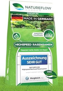Rasen Nachsaat 1kg - Rasensamen schnellkeimend aus Deutschland für 40qm - Zuverlässige Rasennachsaat - Rasensaat zur Reparatur für Ihren Traumrasen