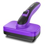 WOPQAEM Dogs Cats Self Cleaning Slicker Brush for Shedding & Grooming Any Breed of Pets, Removes Loose, Undercoat, Mats, Tangled Hair for Small Medium Large Animal With Long Short Fur Length, Purple