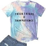 YITAN Women Graphic Tie Dye Tee Shirts Blue Purple Red Medium
