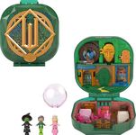 Polly Pocket x Wicked Collector Compact, Micro Dolls and Playset, 2 Themed Accessories, Iconic Shiz & Oz Locations, Glinda, Elphaba, & The Wizard, JFV04