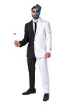 Suitmeister Men's Costume - Two Face - DC Characters Slim Fit Suit - Black and White