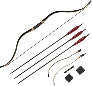 TOPARCHERY 52" Recurve Bow Archery Target Traditional Bow Takedown Bow Longbow Hunting Bow Wood Left Hand Right Hand for Adult (25 lbs, Bow and Arrow Set)