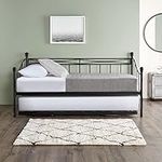 Home Treats Trundle Bed Single 3ft | Day Bed With Trundle Pull Out Bed | Black Metal Bed Frame Single Trundle (Single, No Mattress)