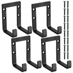 HAOCHEN 4 Pcs Heavy Duty Garage Hooks, Garage Storage Utility Hooks, Wall Mounted Tool Hooks for Shed Storage Double Hooks, Wall Hooks Van Ladder Hooks Hanger for Hanging Power Tools Bulk Items