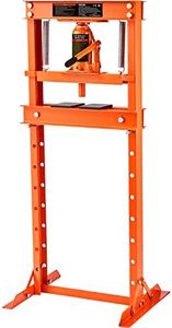 VEVOR Hydraulic 12 Ton H-Frame Garage Floor Adjustable Shop Press with Plates, 12T, Orange