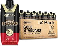 ON Gold Standard Ready To Drink Protein Shake | 24 Grams Protein, 140 Calories, 1 Gram Sugar | Gluten Free Protein Shake with Vitamin A, C, D, E to Support Immunity | 355 mL Per Shake (Vanilla, Pack of 12)