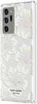 kate spade new york Protective Hardshell Case (1-PC Comold) for Samsung Note 20 Ultra & Samsung Note 20 Ultra 5G - Hollyhock Floral Clear/Cream with Stones/Cream Bumper