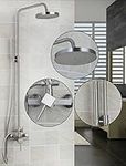 GOWE Round New Brand Brushed Nickel Bathroom Shower Set Torneira 8 inch Rainfall Shower Head Bathtub Sink Faucets,Mixer Tap