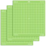 AIRCUT Standard Grip Cutting mat for Cricut Maker/Explore Air 2/Air/One(12x12 Inch, 3 Mats) Standard Adhesive Sticky Green Quilting Cricket Cutting Mats Replacement Accessories for Cricut