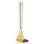 Gold Potato Masher, Berglander Heavy Duty Metal Potato Ricer Stainless Steel with Titanium Gold Plating, Food Masher Utensil Hand Masher, Vegetables Fruits Mashe, Dishwasher Safe, Easy to Clean