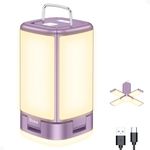 Camping Lantern Rechargeable, Blukar Camping Lights Lamp for Tent, 7 Light Modes - Super Bright 116 LED, 90°Adjustable Long Battery Life Outdoor Hanging Tent Light for Camping, Emergency-Purple