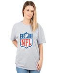 NFL Jersey T-Shirt for Women | Ladies American Football Game Short Sleeve Grey Top | Gamer Clothing Merchandise