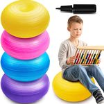 4 Pcs Flexible Seating for Classroom Elementary Donut Ball Chairs for Kids Inflatable Donut Ball for Kids Office Home Student Desk Chairs, Black Inflator Included