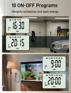 NOVKIT Digital Timer Plug 2-Pack – Programmable Socket Switches