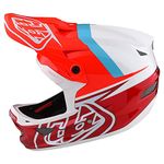 Troy Lee Designs D3 Fiberlite Full Face Adult Bicycle Helmet. Lightweight Fiberglass. Downhill, BMX Gravel MTB Bicycle Cycling - Men Women Girls Boys - Slant Red, Large