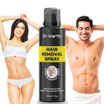 Dr Martin Hair Removal Spray For Men And Women | Painless Body Hair Removal Cream For Back, Chest, Legs, Arms, Under Arms & Intimate Areas | Hair removal Cream Spray, (200 ML, PACK OF 1)