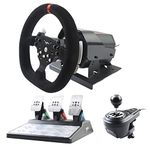 PXN Driving Force Racing Wheel, V10 270°/900° Racing Steering Wheel, with Clutch and Shifter, Support Real Force Feedbackand Headset Function, Suitable for PC, PS3, PS4, Xbox One, Nintendo Switch.