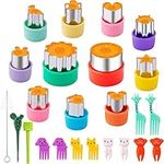 Vegetable Cutters Set 24 for Kids-Mini Cookie Cutter Set Fruit Cookie Stamp Mold (24PCS)