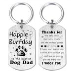 Alotozo Dog Dad Birthday Keyring - Happy Birthday Gift from Dogs for the Best Dog Dad - Dad Fathers Christmas Birthday Gifts Idea