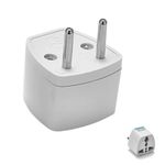 Hi-PLASST India to Europe Converter Plug (Pack of 1) Type C 2 Pin Power Plug Adapter Converter, Universal Socket, 2pin to 3pin Conversion Denmark • Switzerland • Italy • Brazil • S.Africa • Israel