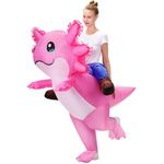 Stegosaurus Inflatable Axolotl Costume Halloween Costumes for Adult Air Blow up Costumes Funny Ride on Costume for Cosplay