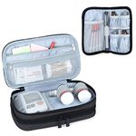 Luxja Insulin Travel Case, Double Layer Insulin Bag for Insulin Pens, Glucose Meter and Other Diabetic Supplies (Bag Only), Black