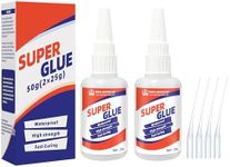 Super Glue, 50g(25g×2) Clear Super Glue Gel, High Strength Super Glue for Plastic, Silicone, Paper, Tile, Wood, Plaster. Suitable for Home, Outdoor, DIY. Waterproof and Durable, Shock Resistant