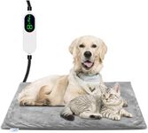 Pet Heating Pad for Cats Dogs, Electric Heated Dog Bed Indoor with Timer, 9 Level Temperature Heated Pet Bed with Chew Resistant Cord, Auto Power-Off Dog Cat Heating Pad