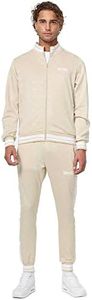 Lonsdale Men's Ashwell Tracksuits, Sand/White, M