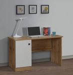 DeckUp Plank Uniti Engineered Wood Study Table and Office Desk (Wotan Oak and White, Matte Finish)