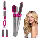 TechKing (Special Deal Offer With 15 Years Warranty) Hot Air Brush, 5 in 1 Hair Dryer hot air Brush Styler, Detachable Hair Styler Electric Hair Dryer Brush Rotating for All Hairstyler For Women