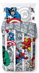 Jay Franco Marvel Comics Avengers Comic Cool 100% Cotton 3 Piece Single Bedding Set - Includes Duvet Cover, Fitted Sheet & Pillowcase