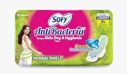 Sofy AntiBacteria XL - 290mm | 48 Count pads | For Women Sanitary Pads | Keep Skin Dry | 6 Layer Deep Absorption | Herbal Shield | Hygiene & Herbs | X-Large