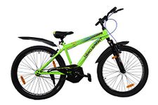 Hero Sprint Thorn All-Mountain 26 Inches Single Speed Front Steel Frame Suspension Unisex Bike Green, Wheel Size: 26 inches, Frame Size: 18.5 inches, Over 23 Years