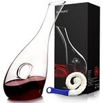 Wine Decanter, Red Wine Decanter for Half Bottle, 0.9L Glass Wine Decanter, Hand Blown, Small Wine Carafes