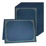 SUNEE Certificate Holders(Blue, 30 Packs, New Pattern), Diploma Covers Gold Foil Border, for Letter Size 8.5x11 Certificates, Cardstock, Document Papers