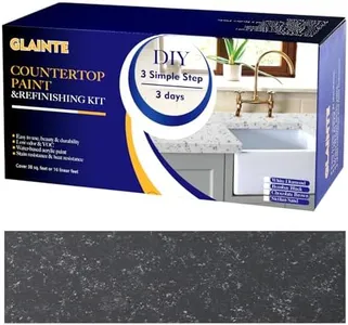 GLAINTE Granite Countertop Paint Kit - Black Gold Counter Top Refinishing Kit for Kitchen Bathroom